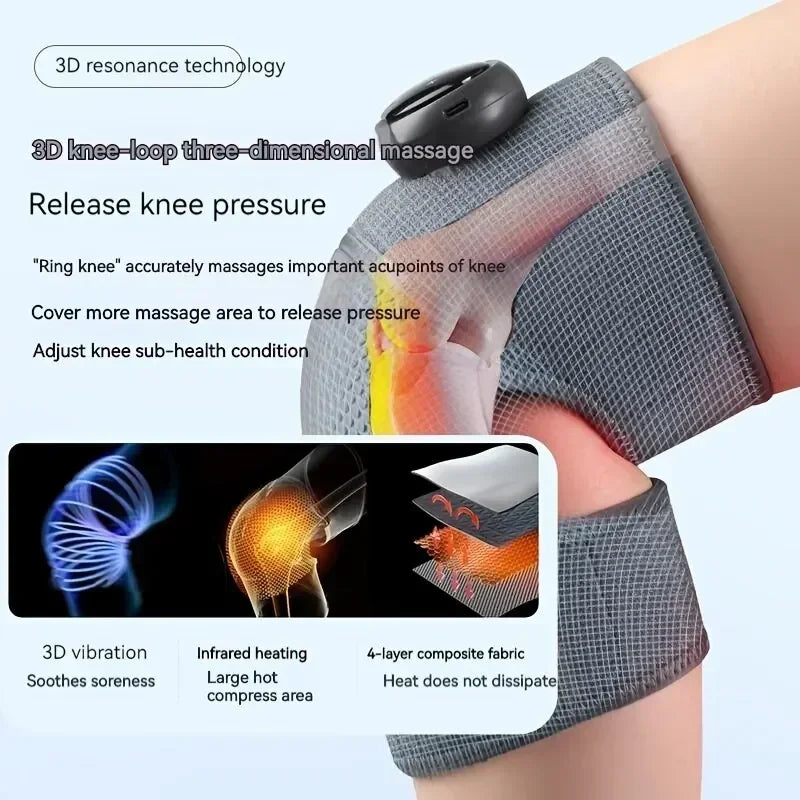 Heated Knee and Shoulder Massager – Adjustable Vibration and Heating Modes for Knees, Elbows, and Shoulders. Perfect for Relaxing Legs.