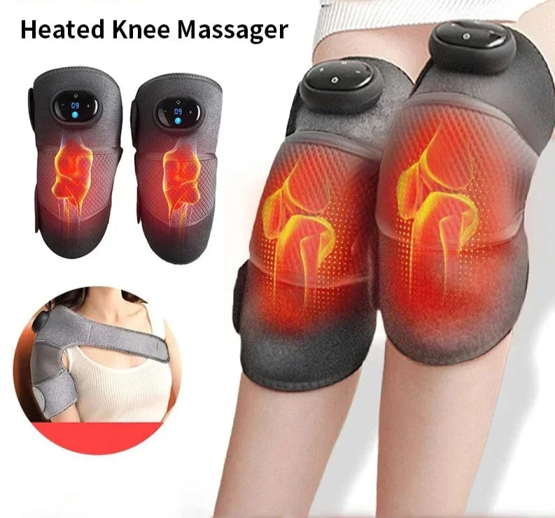 Heated Knee and Shoulder Massager – Adjustable Vibration and Heating Modes for Knees, Elbows, and Shoulders. Perfect for Relaxing Legs.